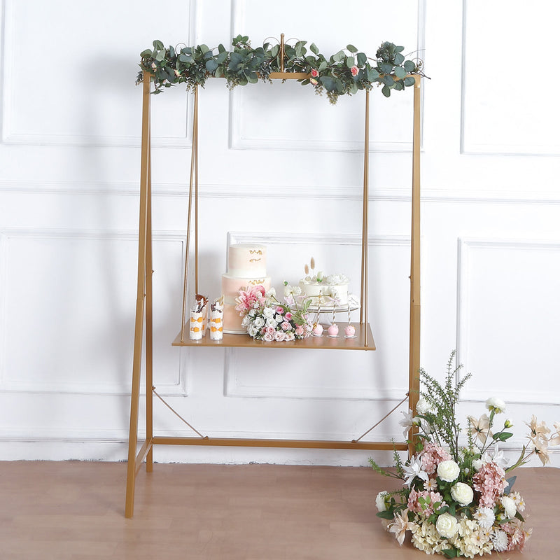 Gold Metal Swing Display Stand, Centerpiece Decoration Home Decor 6ft Tall