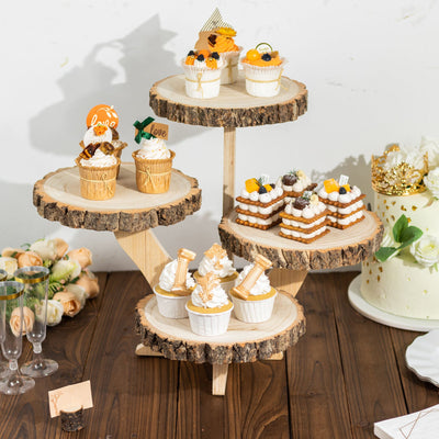 4 Pieces Wood Cupcake Display Stand Decorative Dessert Appetizer Cake Stand  Risers Wooden Crate Rustic Cake Stand Risers for Decor Wooden Crate Style