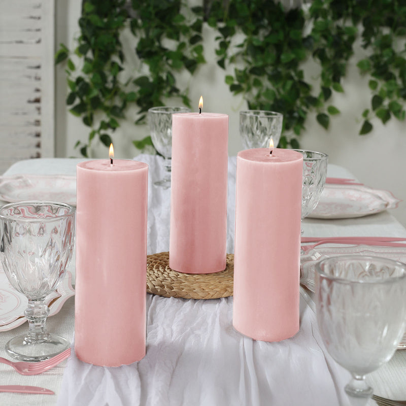 12-Pack Unscented Pillar Candles – Dripless 3