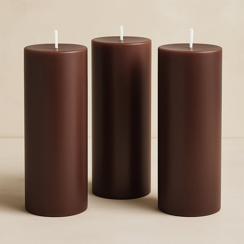 6-Pack Unscented Pillar Candles – Dripless 3