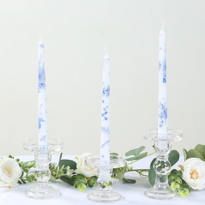 french toile candles, wax taper candles, unscented candles, decorative candles, taper candles, floral candles#color_parent