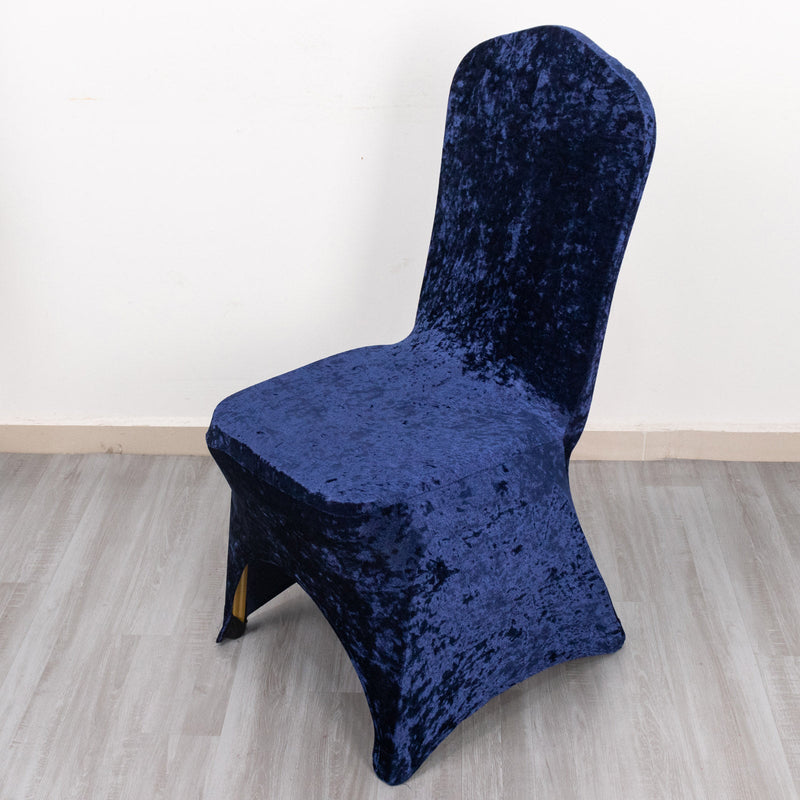 Crushed Velvet Spandex Stretch Banquet Chair Cover With Foot Pockets, Fitted Chair Cover - 190 GSM