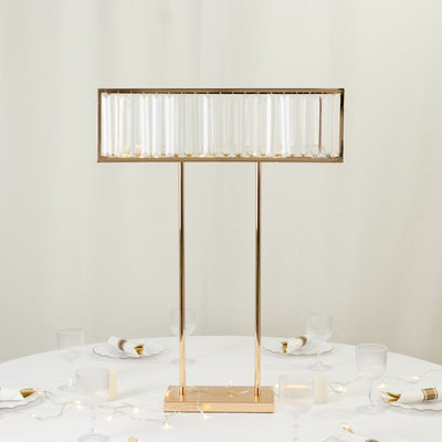 centerpiece stand, floral stand, crystal pendant flower stand, metal centerpiece stand, flower stand, display rack#color_gold