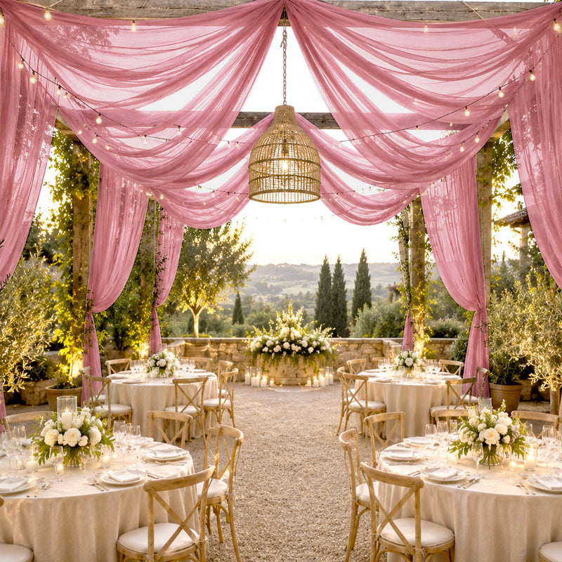 Sheer Ceiling Drape – 10ft x 32ft Extra Long Drapery Panel for Wedding Canopy, Backdrop & Reception Décor