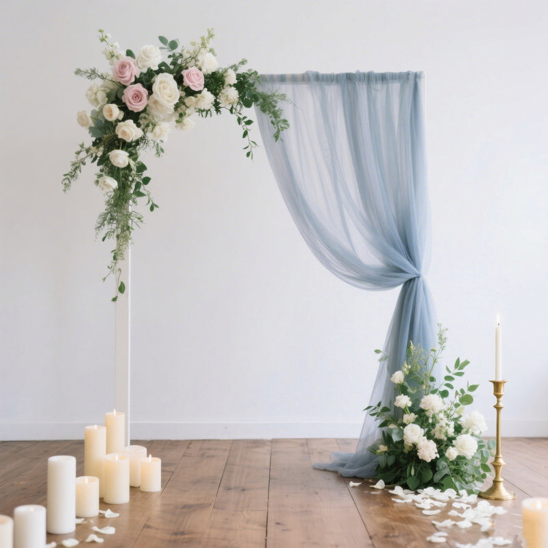 Sheer Arch Drape 5ft × 10ft – Backdrop Curtain Panel with Rod Pocket