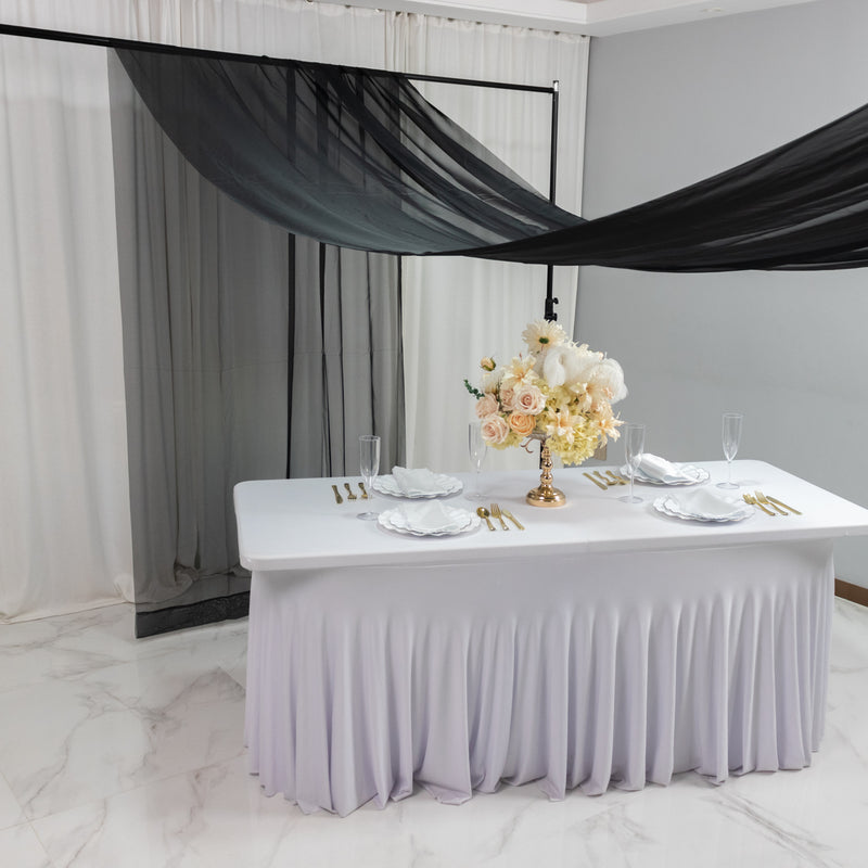 Chiffon Drape Curtain, Durable Flame Resistant Backdrop and Ceiling Panel With Rod Pocket - 5ftx20ft