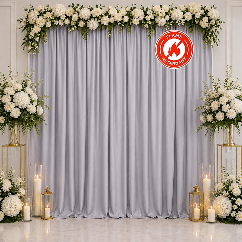 Scuba Polyester Backdrop Curtain 10ftx10ft Durable Flame Resistant Wrinkle-Free Event Drape Panel With Rod Pocket