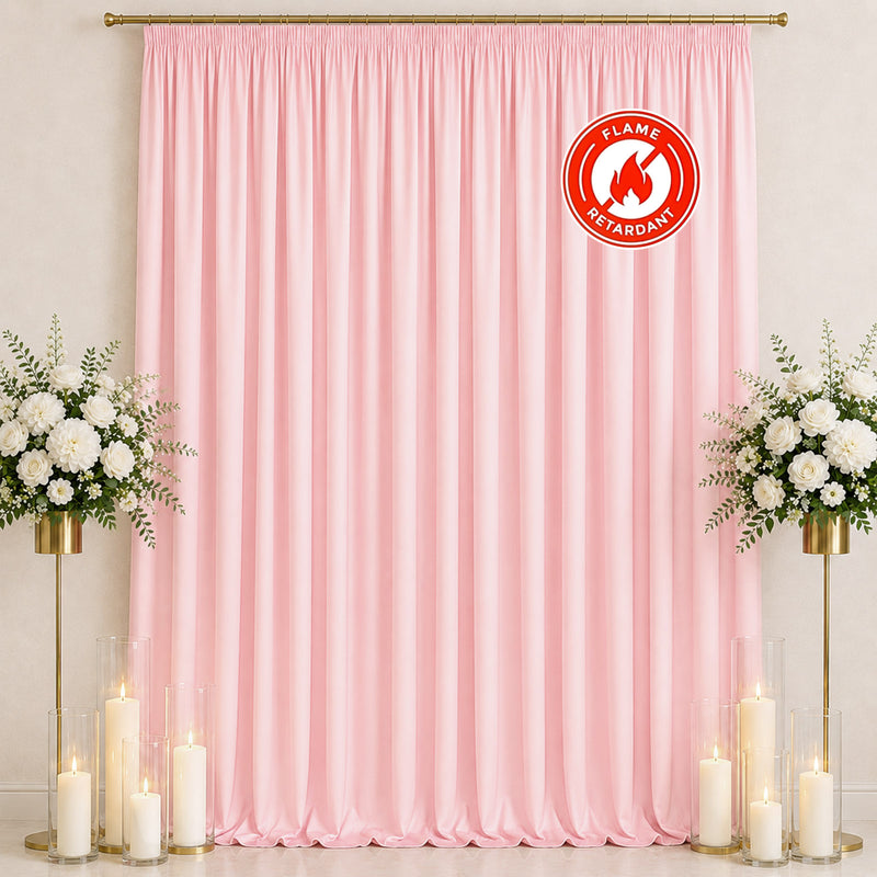 Scuba Polyester Backdrop Curtain 10ftx12ft Durable Flame Resistant Wrinkle-Free Event Drape Panel With Rod Pocket