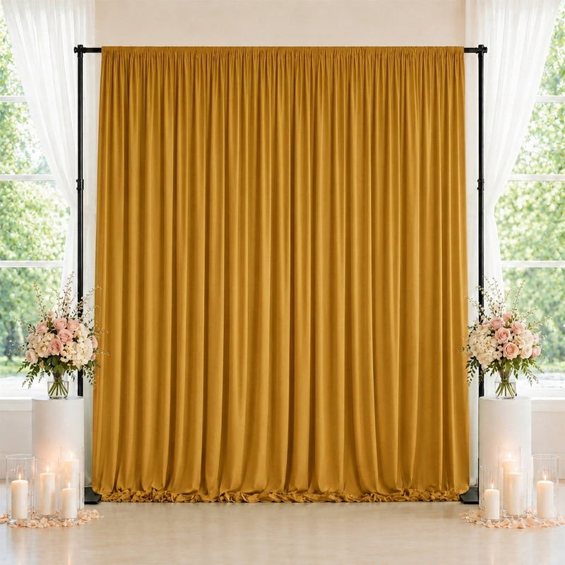 Spandex Backdrop Curtain 10ft x 10ft, 4-Way Stretch Wrinkle-Free Photo Booth Backdrop with Rod Pockets for Home & Events