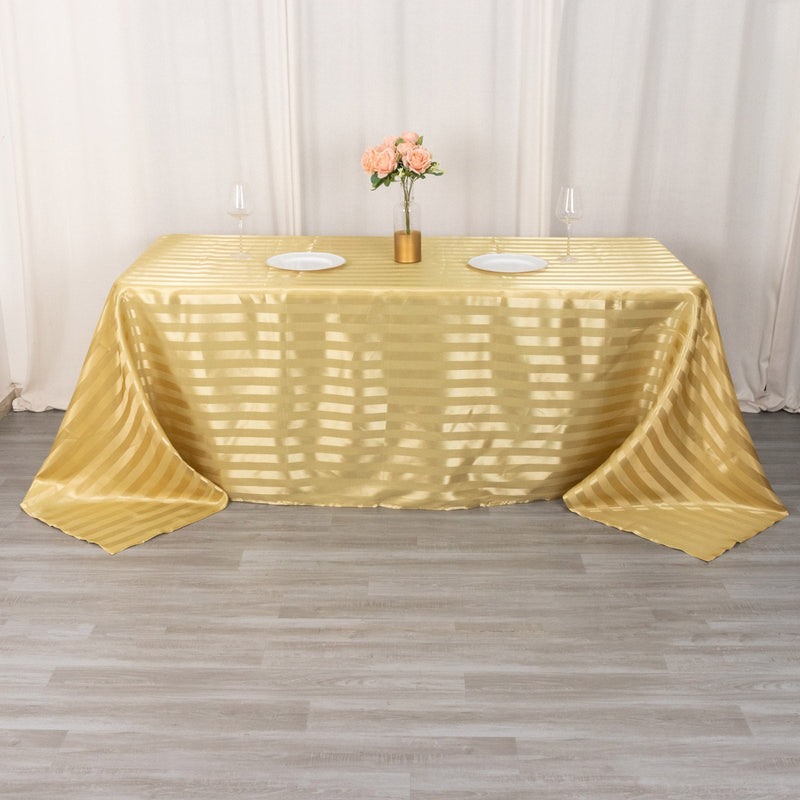 Satin Stripe Seamless Rectangular Tablecloth 90