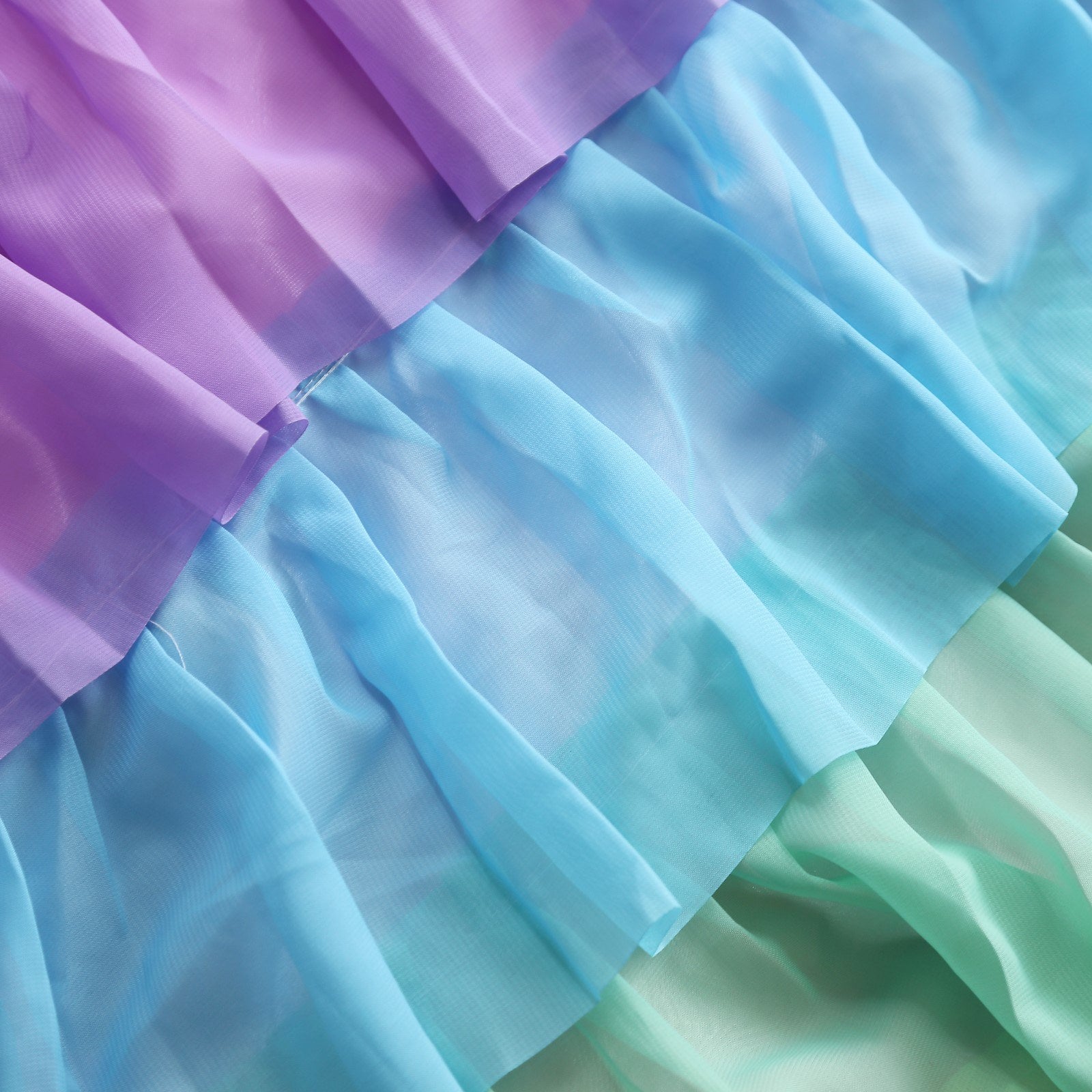 14ft 5-Tier Chiffon Ruffled Tutu Table Skirt with Satin Backing – eHomemart