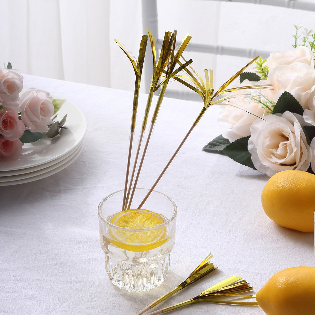 Tinsel Drink Stirrers And Tinsel Cake Pop Sticks Silver Tinsel Gold Metallic