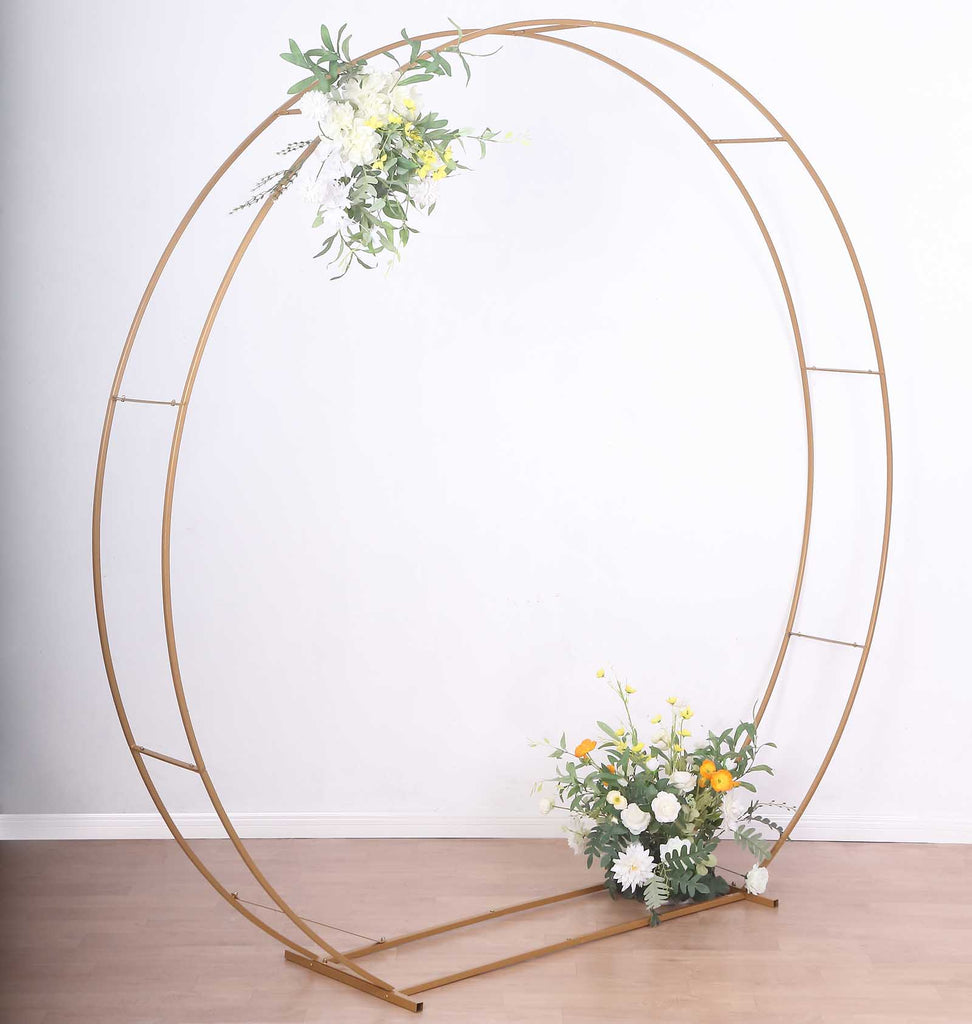 Wedding Arch Hoop Round Circle Backdrop Flower Display Stand Frame Background 2024 GOLD Ceremony Arch Decoration Balloon Decor