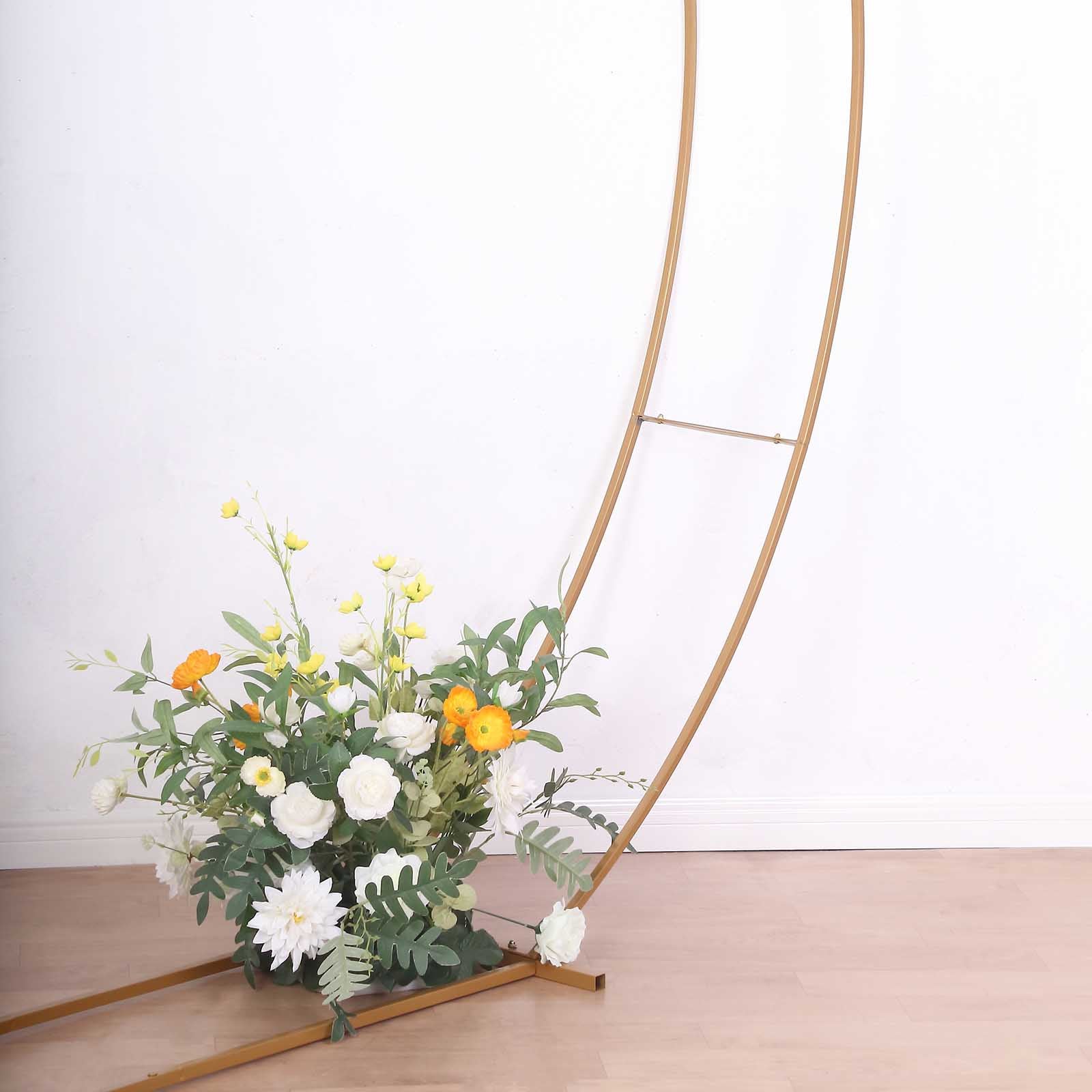 Heavy Duty Gold Metal Double Hoop Arch Photo Backdrop Stand, Round ...