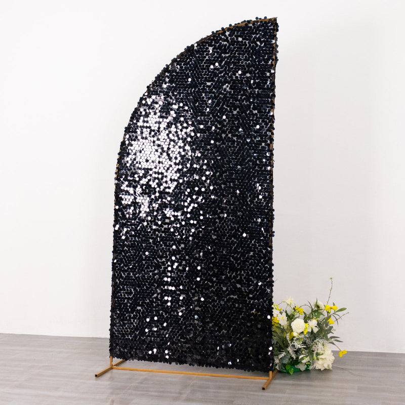 Double Sided Big Payette Sequin Chiara Backdrop Stand Cover For Half Moon Arch Stand 7ft