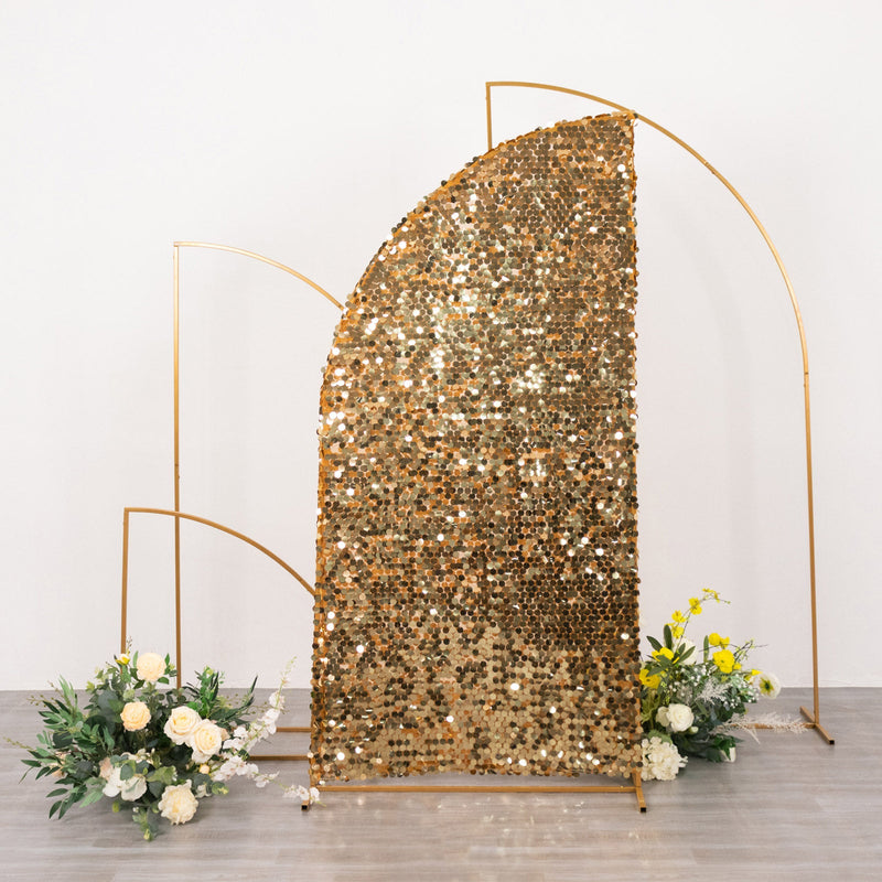 Double Sided Big Payette Sequin Chiara Backdrop Stand Cover For Half Moon Arch Stand 6ft