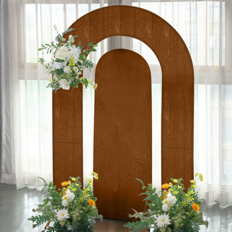 Set of 2 Spandex Fitted Arch Covers for Round Top and Double Arch Chiara Backdrop Stands - 6ft,8ft