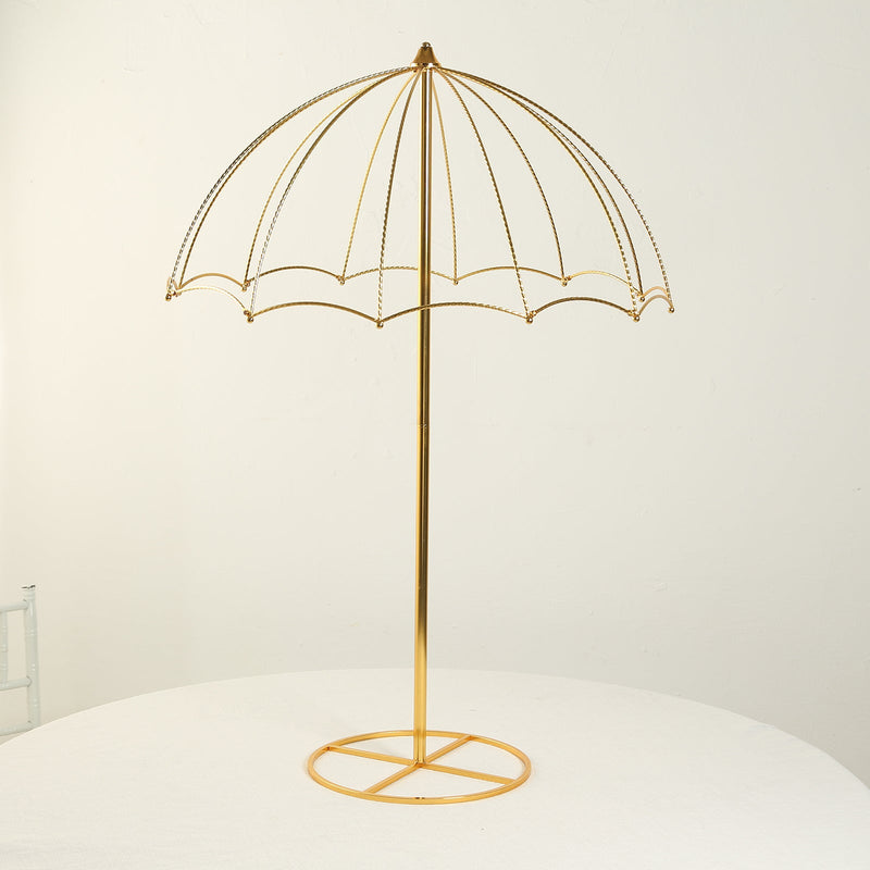 Gold Metal Umbrella Flower Stand, 42