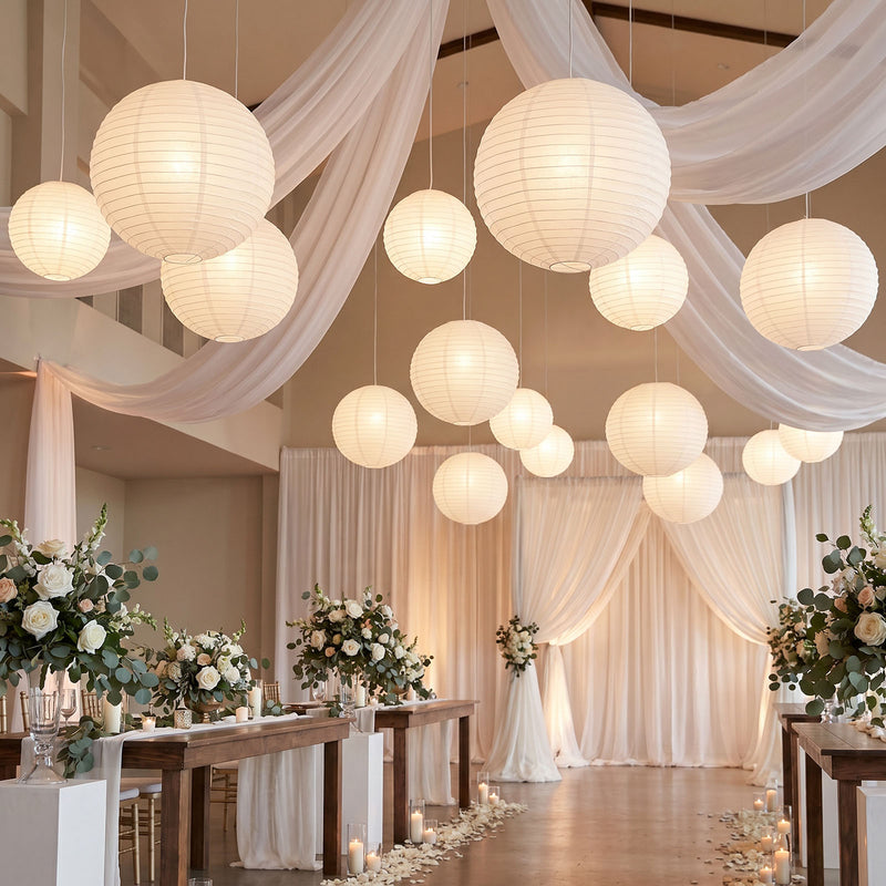 10 Pack Hanging Paper Lanterns, 30