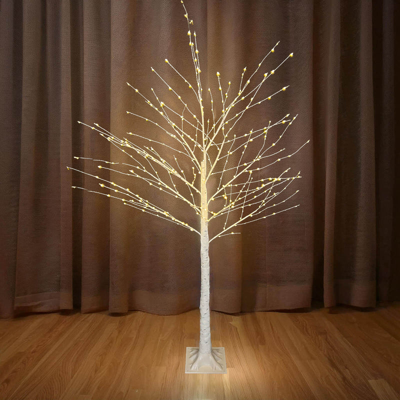 Warm White Lighted Birch Tree 350 LED Fairy Lights with Remote Timer, 8 Flashing Modes Dimmable Plug-in Artificial Tree Lights with Sturdy Detachable Base - 6ft