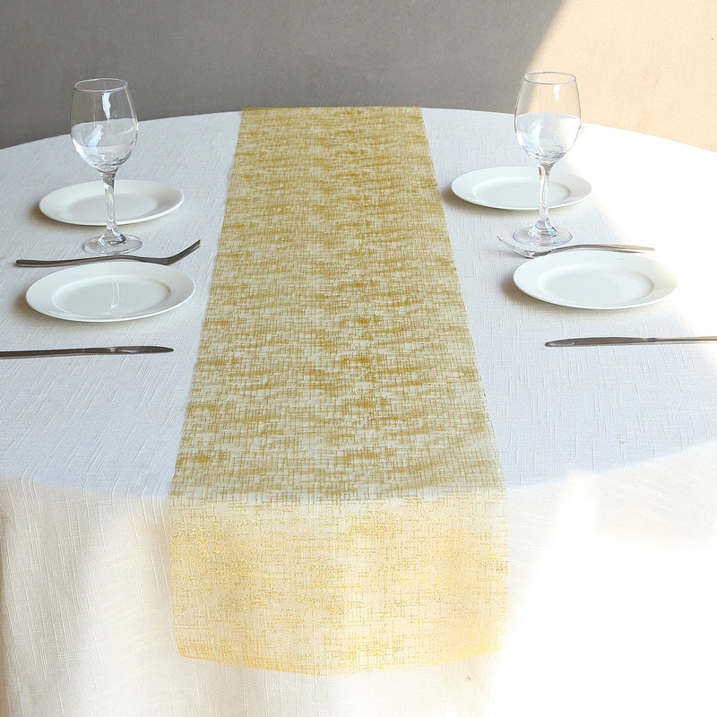 Metallic Glitter Mesh Polyester Disposable Table Runner - 11