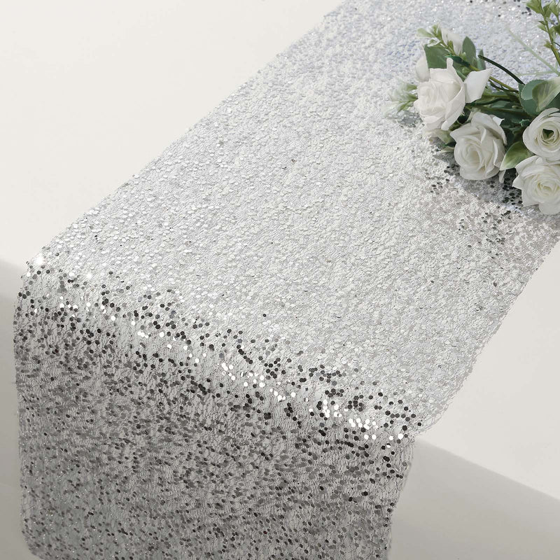 Metallic Sequin Mesh Polyester Disposable Table Runner - 11