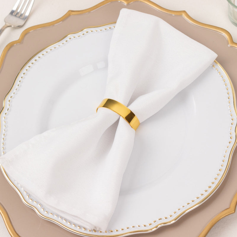 4 Pack Shiny Gold Metal Semicircle Napkin Rings, D-Shaped Serviette Buckle Napkin Holders 2