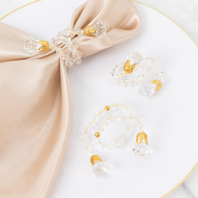 napkin ring, crystal beaded napkin ring, napkin holder, acrylic beaded napkin holder, beaded napkin ring#color_clear