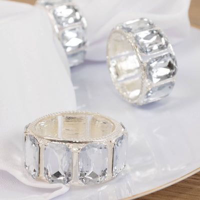 Crystal Napkin Rings, Diamond Gem Napkin Rings, Decorative Napkin Rings, Sparkling Crystal Napkin Holders, Luxury Napkin Rings, Elegant Diamond Napkin Rings, Gemstone Napkin Holders, Rhinestone Napkin Rings#color_silver