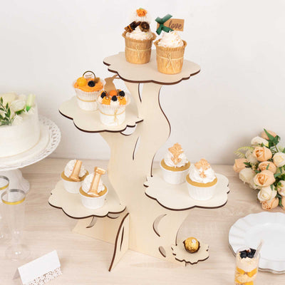 4 Pieces Wood Cupcake Display Stand Decorative Dessert Appetizer Cake Stand  Risers Wooden Crate Rustic Cake Stand Risers for Decor Wooden Crate Style