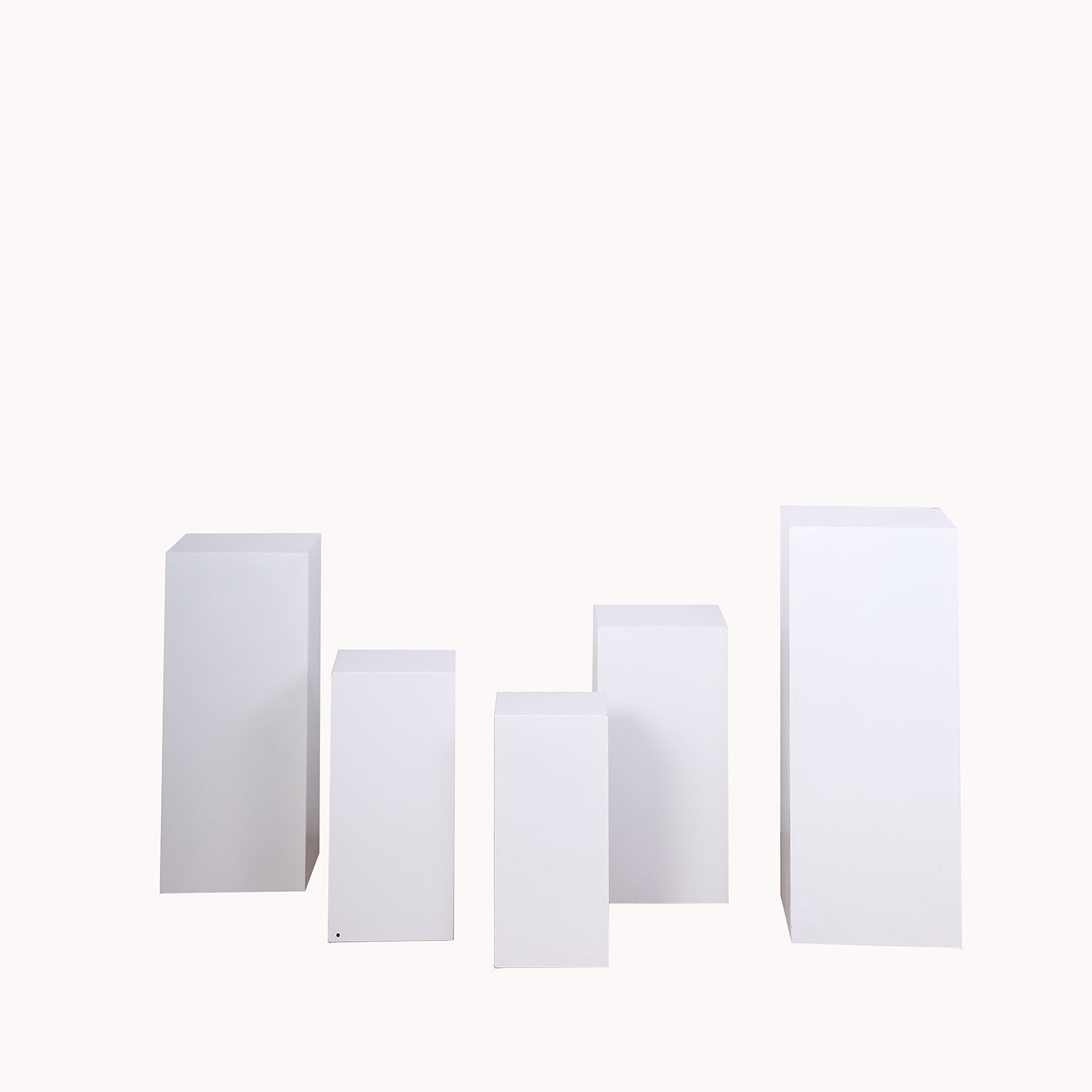 Recrangular P Display Stands Set of 5 White Metal Rectangular Prop Pedestal Stands For Aisle Decor ...
