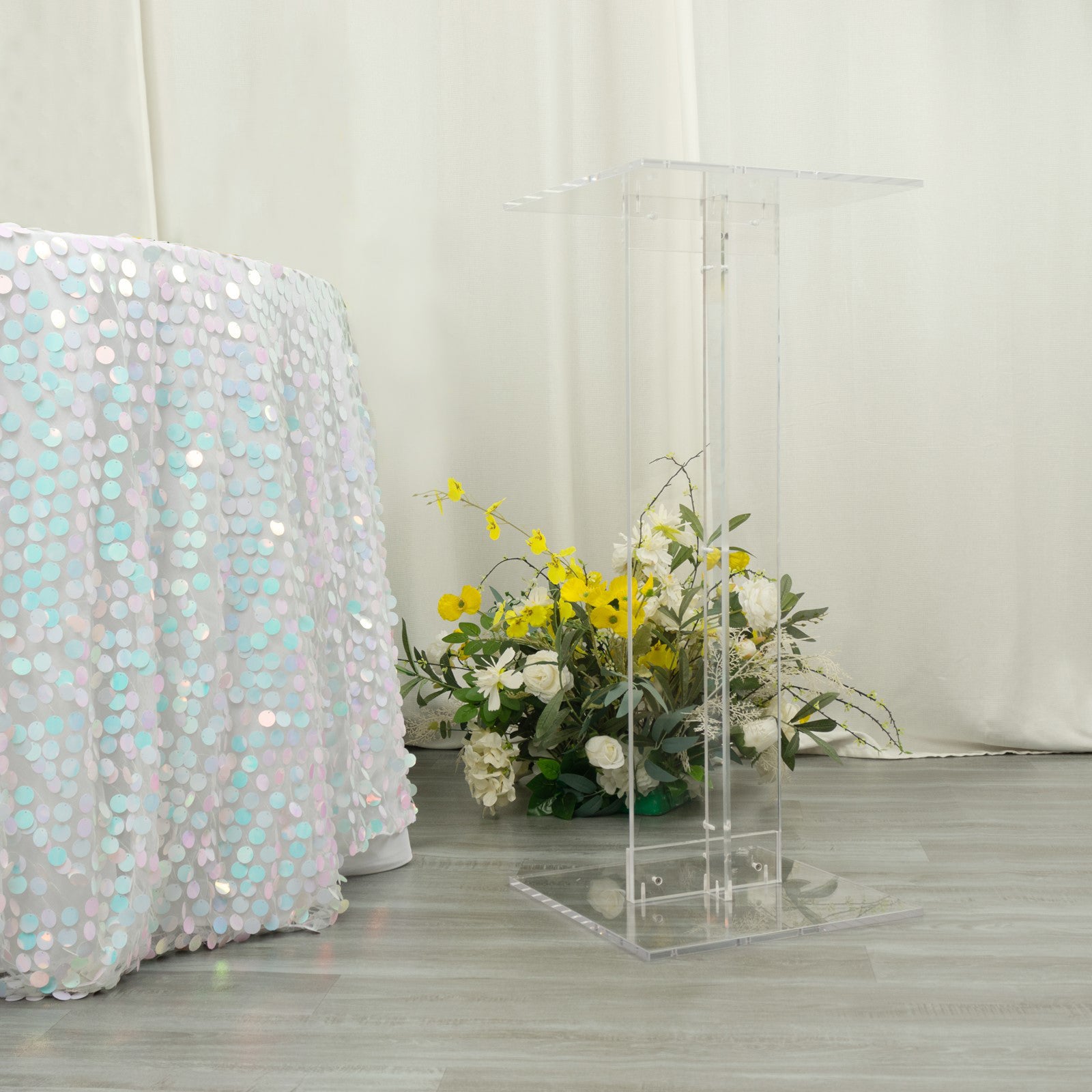 Heavy Duty Acrylic Display Stands with Square Bases, Clear Plexiglass ...