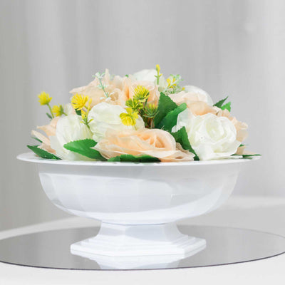 compote bowl, compote vases, compote centerpiece, plastic compote vase, floral compote#color_parent