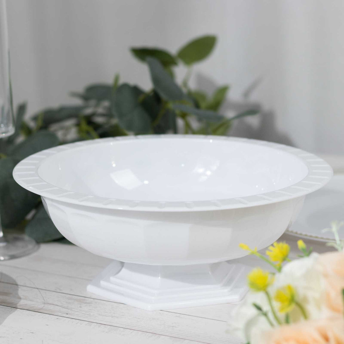 3 Pack Roman Style Footed Compote Bowl Flower Vase, Round Decorative P ...