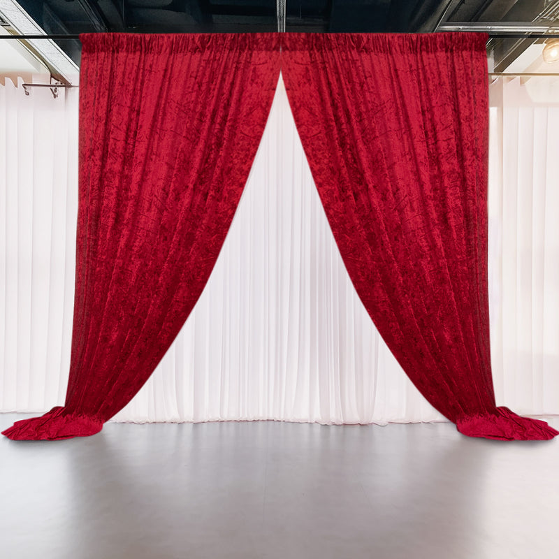 Premium Smooth Velvet Backdrop Drape Curtain, Privacy Photo Booth Divider Panel with Rod Pocket - 5ftx12ft