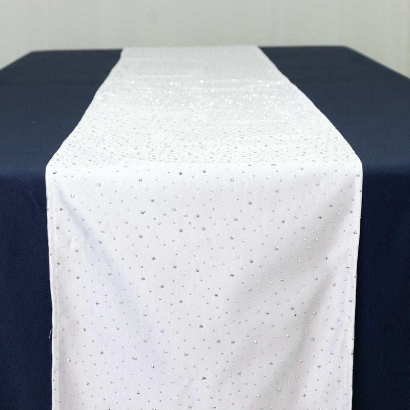 Scuba Polyester Table Runner with Rhinestone Accents - 12