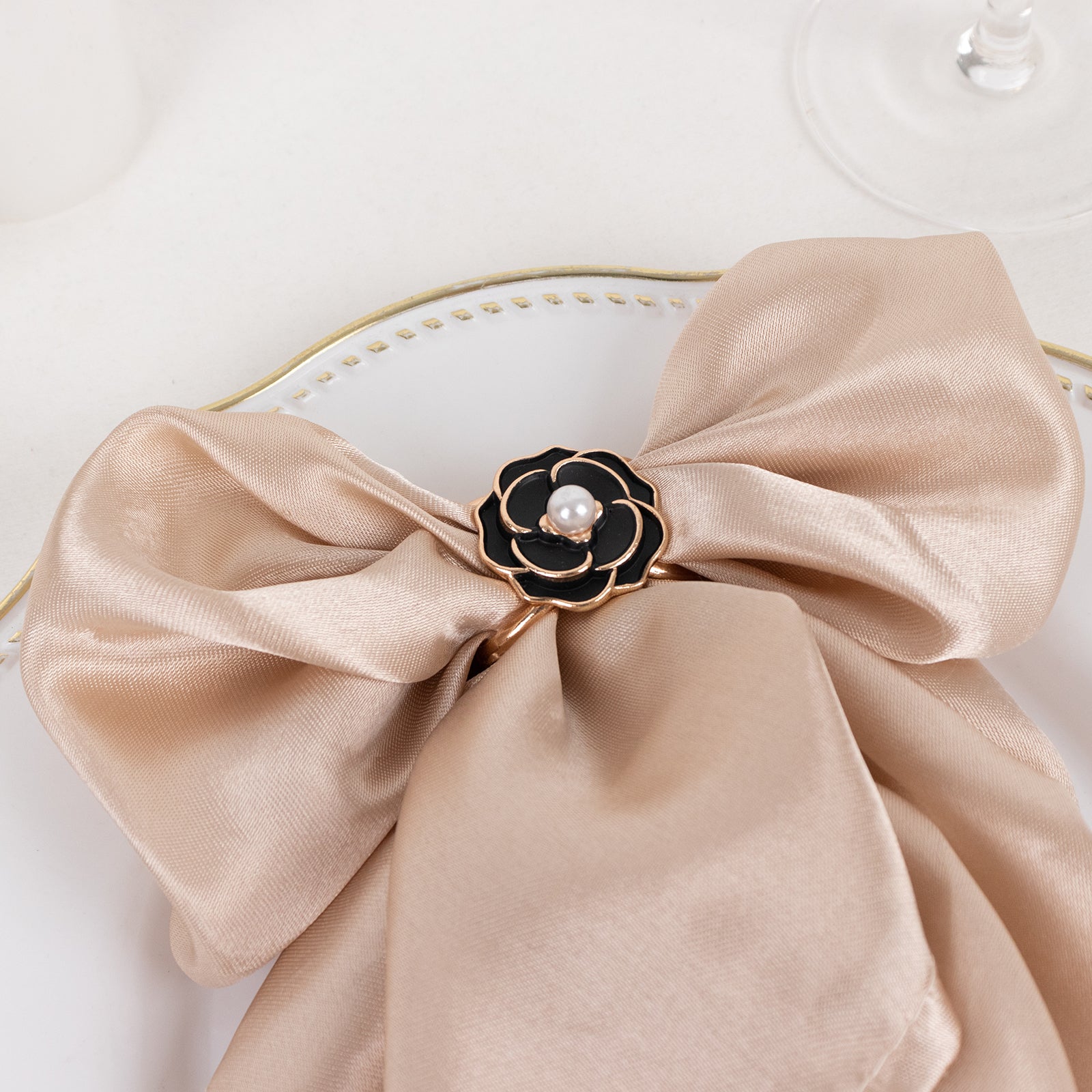 10 Pack 3D Rose Shaped Napkin Rings Serviette Buckles