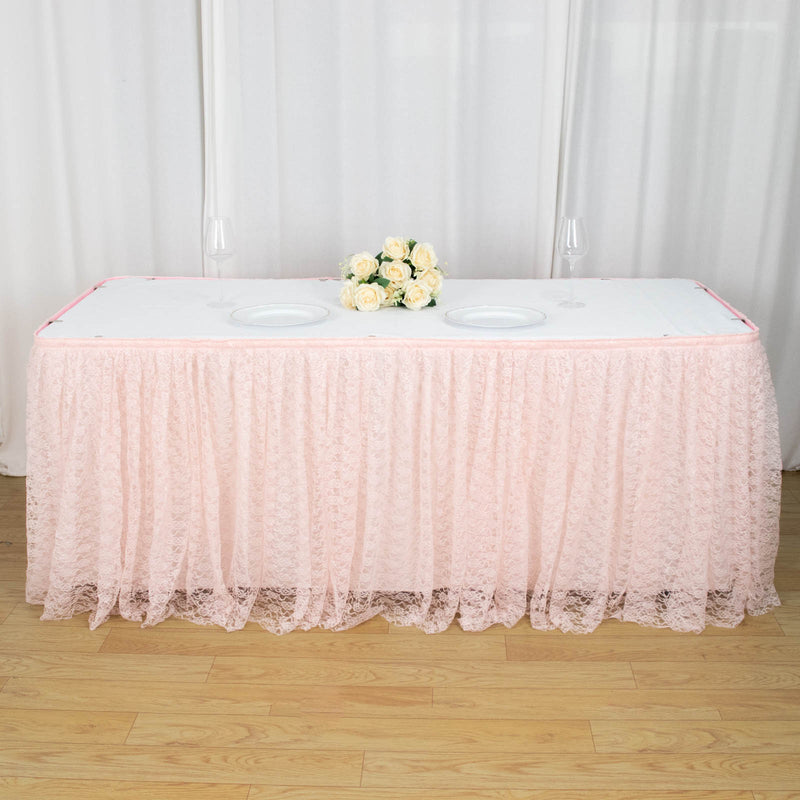 Premium Pleated Lace Table Skirt 21ft