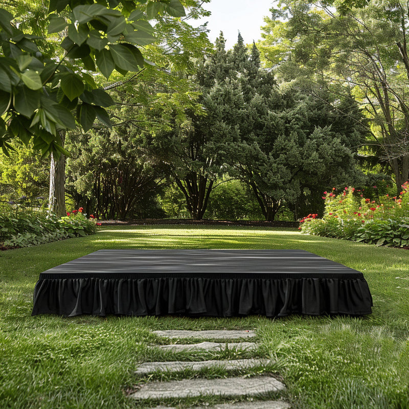 Portable Stage Skirting Polyester Shirred Pleat Stage Cover for Platform - 16