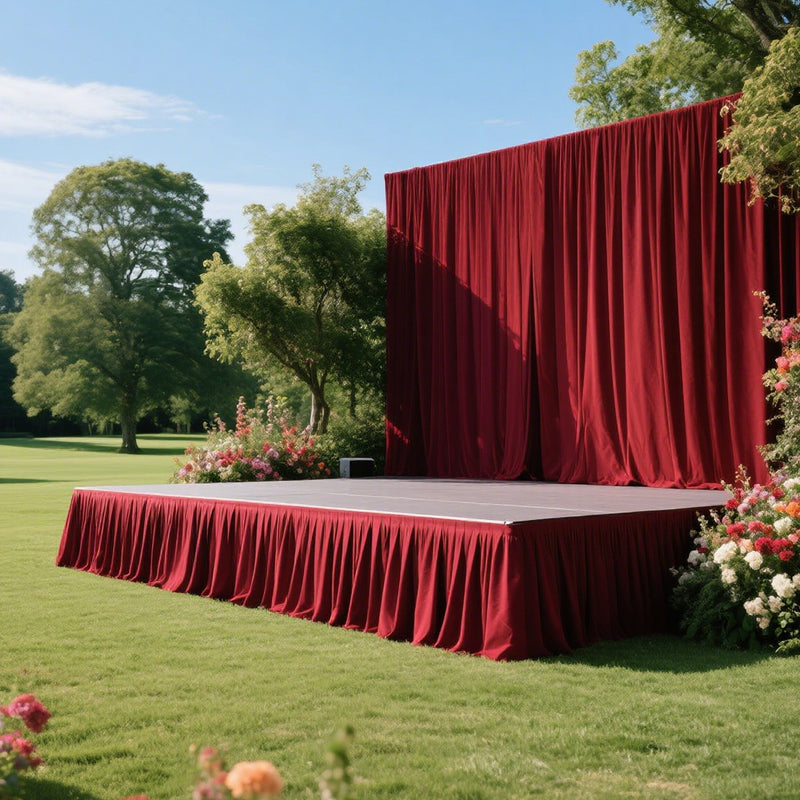 Portable Stage Skirting Polyester Shirred Pleat Stage Cover for Platform - 36