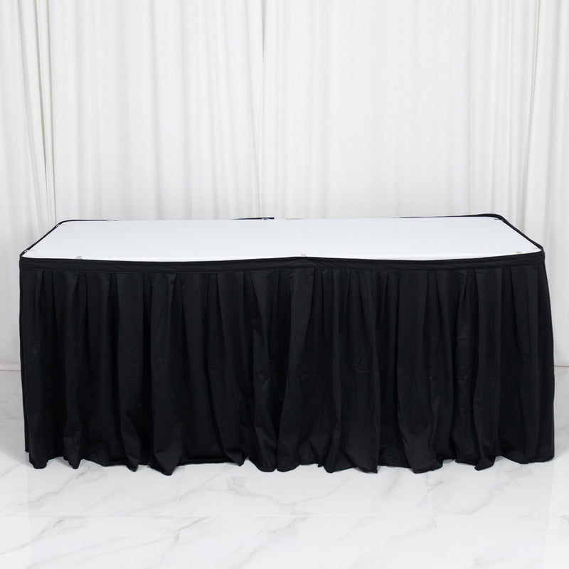 Scuba Table Skirt 17ft - Shirred Pleat Wrinkle Free & Stain Resistant Event Skirting