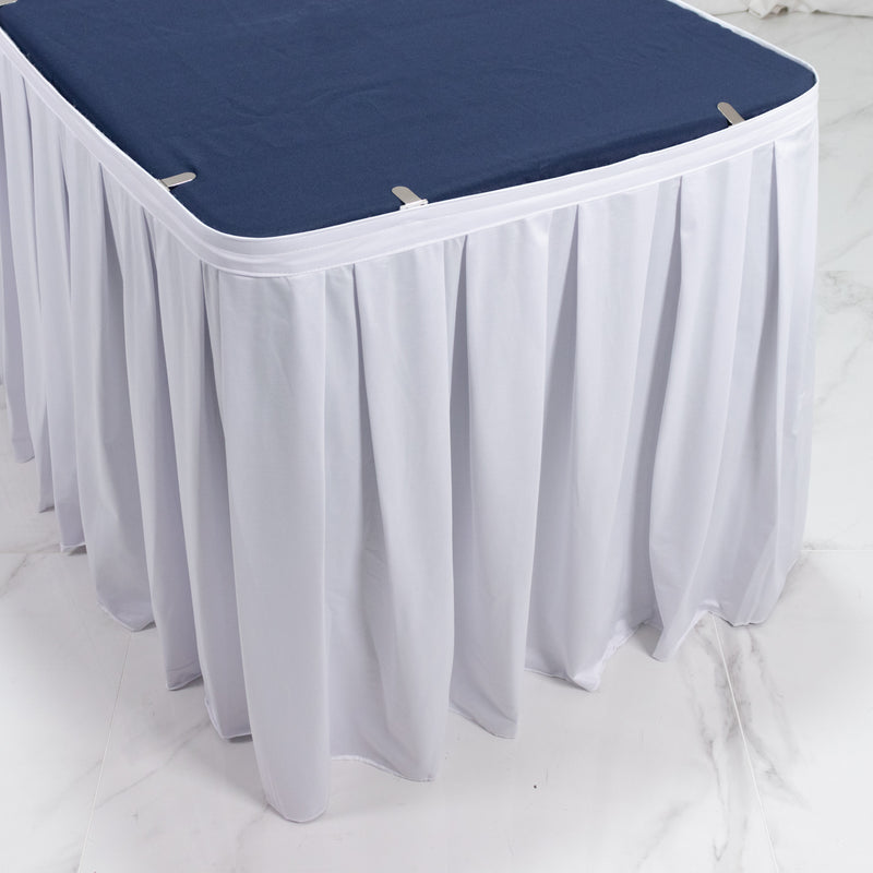 Scuba Table Skirt 21ft - Shirred Pleat Wrinkle Free & Stain Resistant Event Skirting