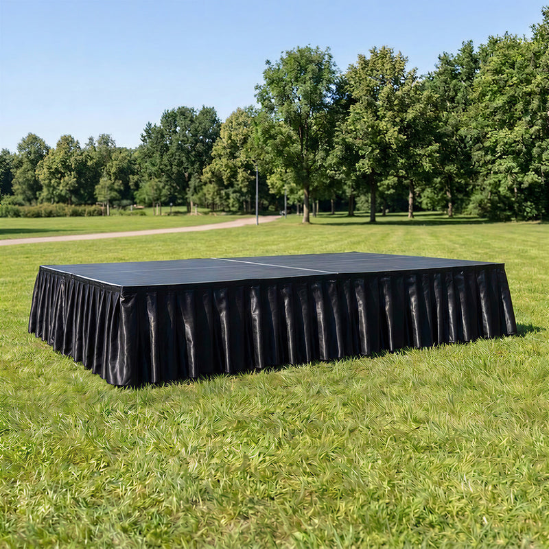 Portable Satin Stage Skirting Shirred Pleated Stage Cover for Wedding & Event Platforms - 16