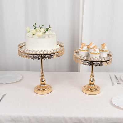 metal cake stands, cake pedestal, cupcake holder stands, dessert table stand, cake risers#color_gold