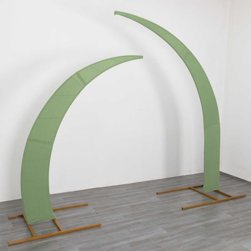 Set of 2 Spandex Half Crescent Moon Arch Covers, Custom Fitted Backdrop Stand Cover for Curved Arbor Flower Balloon Frame