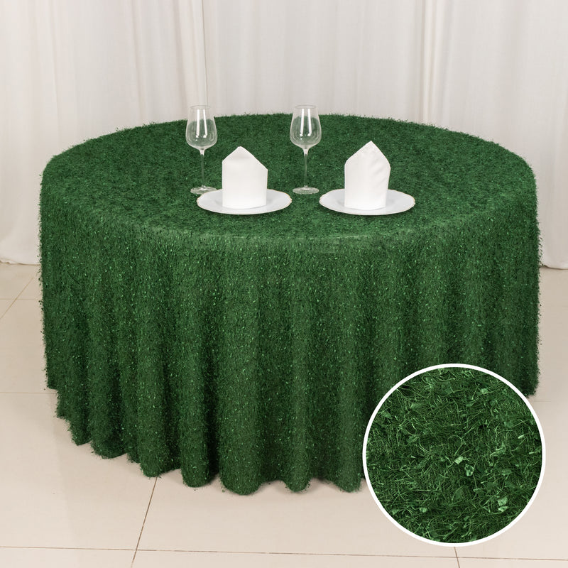 Fringe Shag Polyester Round Tablecloth 120