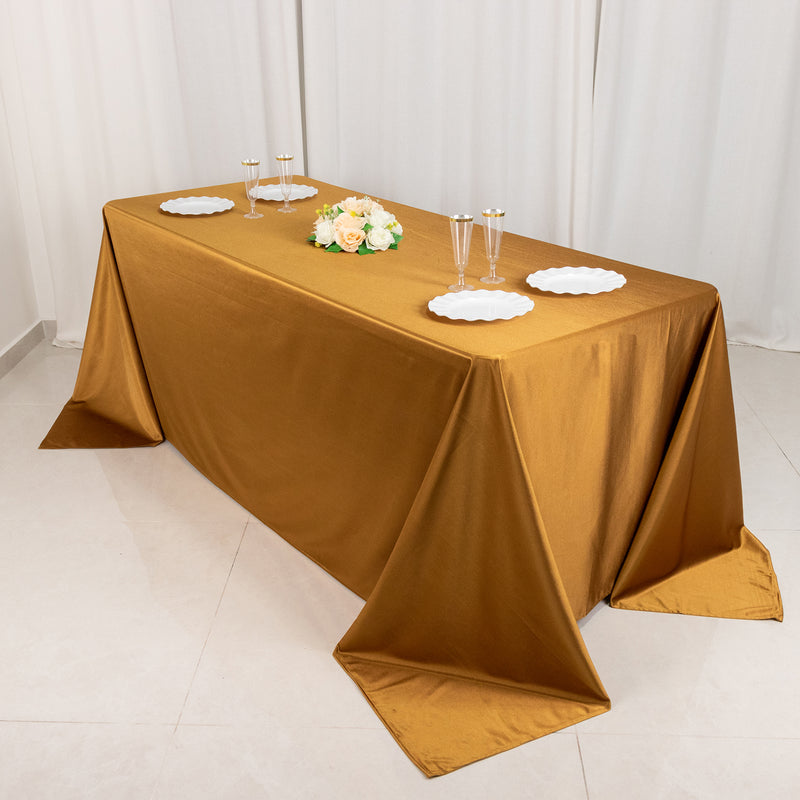 Shimmer Premium Scuba Rectangle Tablecloth, Wrinkle Free Seamless Polyester Tablecloth - 90