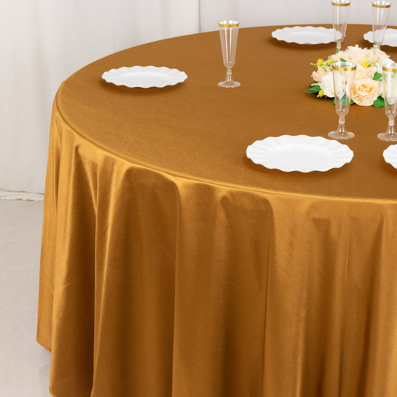 Shimmer Premium Scuba Round Tablecloth, Wrinkle Free Seamless Polyester Tablecloth - 120