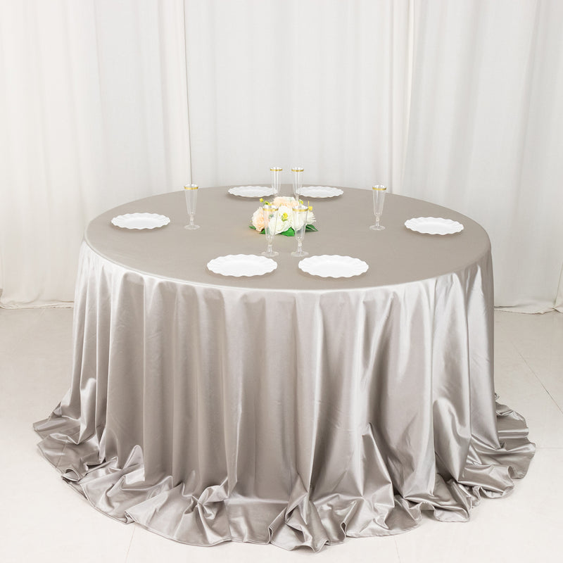 Shimmer Premium Scuba Round Tablecloth, Wrinkle Free Seamless Polyester Tablecloth - 132