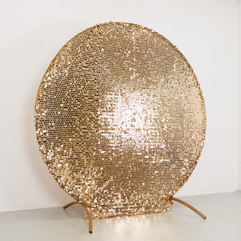 Sparkly Big Payette Sequin Single Sided Backdrop Stand Cover for Round Arch - 7.5ft